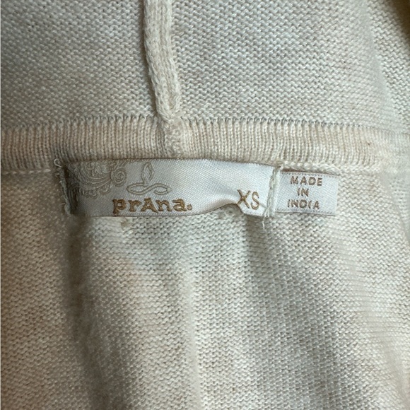 PrAna Georgia Wrap open long sleeve ecru cardigan rear peplum assymetrical hem - Picture 6 of 10